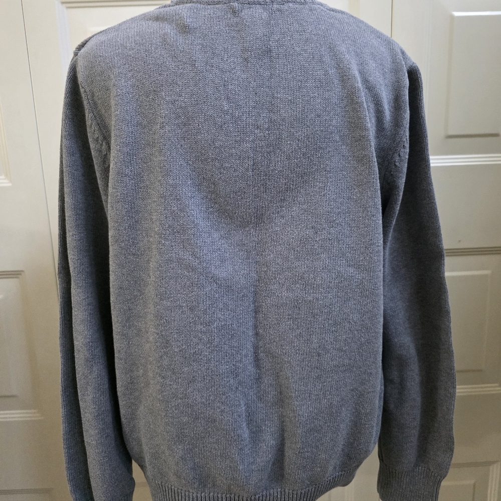 Izod Golf Argyle Cotton Grey Black White Sweater XL - Picture 3 of 6